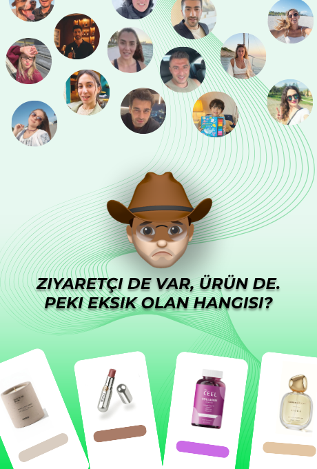 Mağazaya akan ziyaretçiler ile alttaki ürünler arasında kalan, sorunun nerede olduğunu bilmeyen satıcı